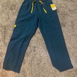 WonderWink Teal Joggers with Yellow Drawstring